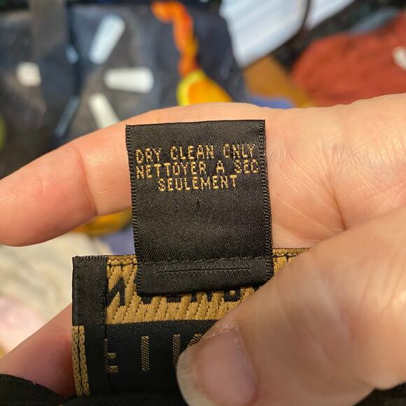 Vintage Finity Naturals Silk Blend Black Floral Leaf Print Midi Skirt Women’s 12 - Picture 2 of 7